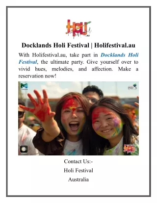 Docklands Holi Festival