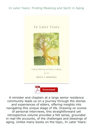 [PDF]❤READ⚡ In Later Years: Finding Meaning and Spirit in Aging