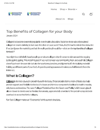 Benefits of collagen