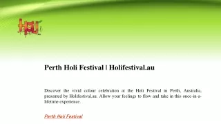 Perth Holi Festival  Holifestival.au