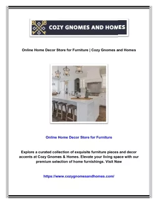Online Home Decor Store for Furniture | Cozy Gnomes and Homes