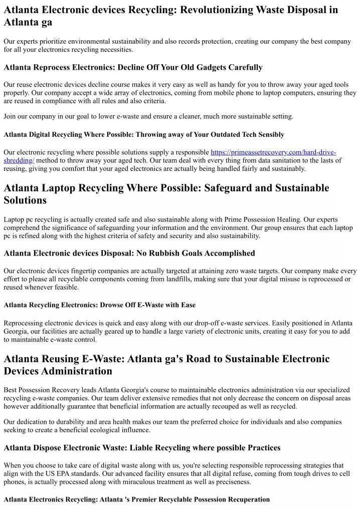 atlanta electronic devices recycling