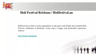 Holi Festival Brisbane  Holifestival.au