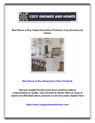 Best Places to Buy Cheap Home Décor Products | Cozy Gnomes and Homes