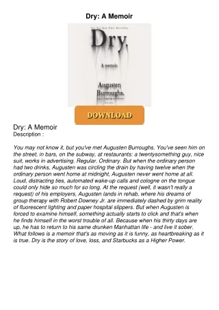 ❤[READ]❤ Dry: A Memoir