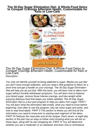 get⚡[PDF]❤ The 30-Day Sugar Elimination Diet: A Whole-Food Detox to Conquer Cravings &