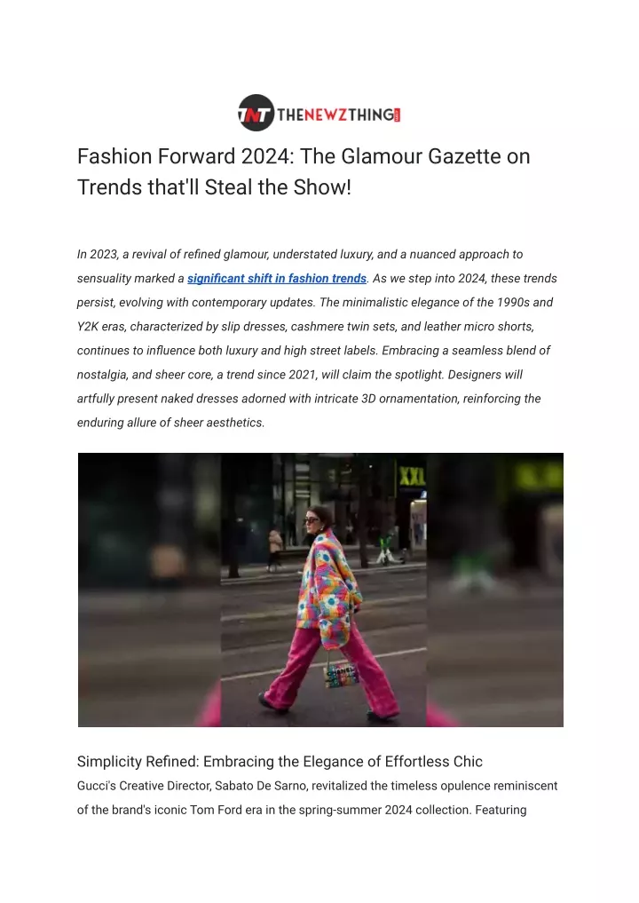 fashion forward 2024 the glamour gazette