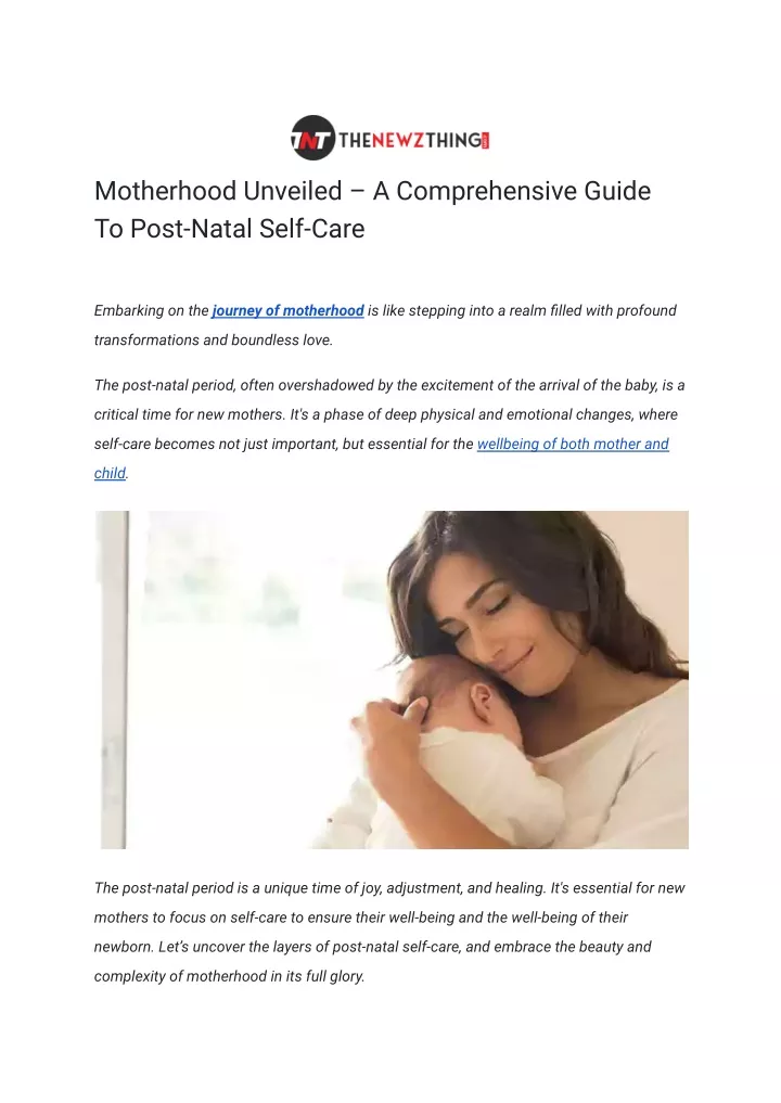 motherhood unveiled a comprehensive guide to post