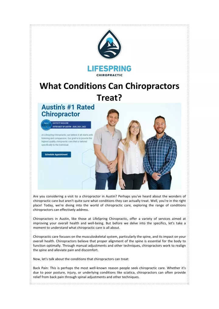 what conditions can chiropractors treat