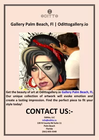 Gallery Palm Beach, Fl  Odittogallery.io