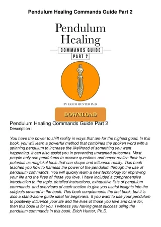 PDF/READ❤  Pendulum Healing Commands Guide Part 2