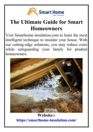 The Ultimate Guide for Smart Homeowners