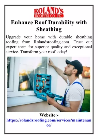 Enhance Roof Durability with Sheathing