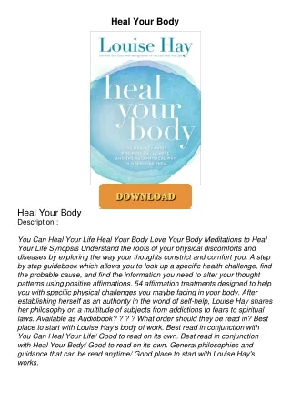 [PDF⚡READ❤ONLINE] Heal Your Body