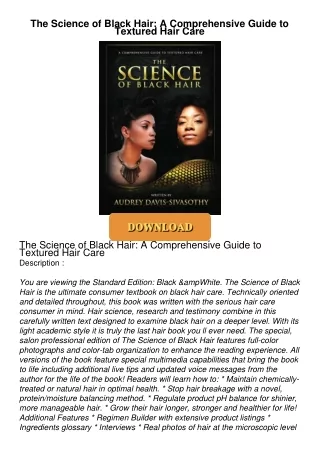 ❤[READ]❤ The Science of Black Hair: A Comprehensive Guide to Textured Hair Care