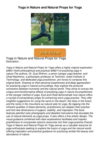 Audiobook⚡ Yoga in Nature and Natural Props for Yoga