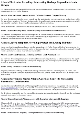 Atlanta Recyclable Computers: Innovating in Computer Recycling Centers