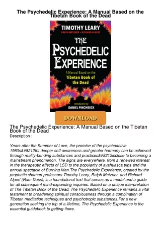 get⚡[PDF]❤ The Psychedelic Experience: A Manual Based on the Tibetan Book of the Dead