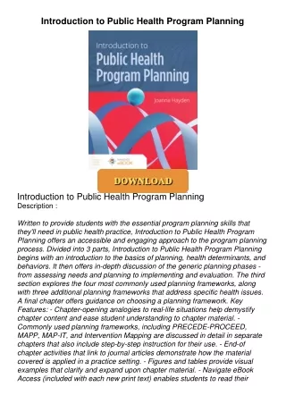 $PDF$/READ Introduction to Public Health Program Planning