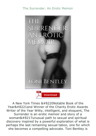 Download⚡PDF❤ The Surrender: An Erotic Memoir
