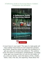 free read (✔️pdf❤️) A Reference Guide to Surviving Nature: Outdoor Preparation and Remedies - slide 1
