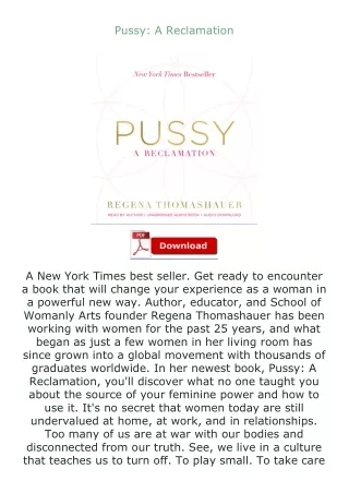 ✔️download⚡️ book (pdf) Pussy: A Reclamation