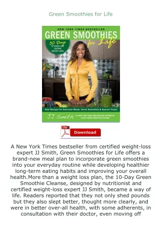 (❤️pdf)full✔download Green Smoothies for Life