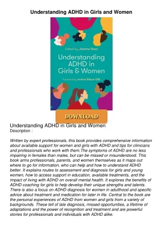 READ⚡[PDF]✔ Understanding ADHD in Girls and Women