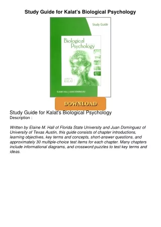 ❤[READ]❤ Study Guide for Kalat's Biological Psychology