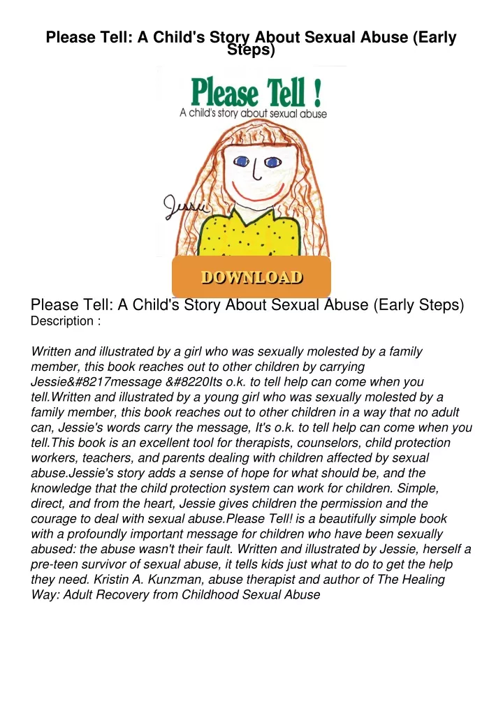 PPT - [PDF]⚡ Please Tell: A Child's Story About Sexual Abuse (Early ...