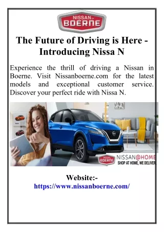 The Future of Driving is Here - Introducing Nissa N