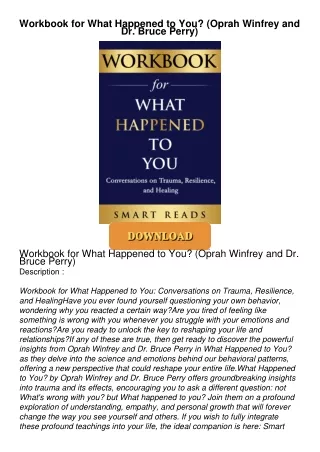 PDF/READ❤  Workbook for What Happened to You? (Oprah Winfrey and Dr. Bruce Perry)