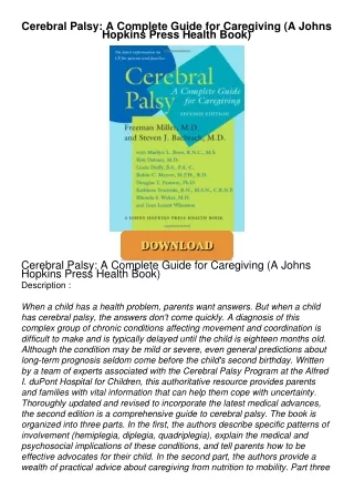 PDF_⚡ Cerebral Palsy: A Complete Guide for Caregiving (A Johns Hopkins Press Health