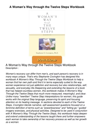 [PDF⚡READ❤ONLINE]  A Woman's Way through the Twelve Steps Workbook