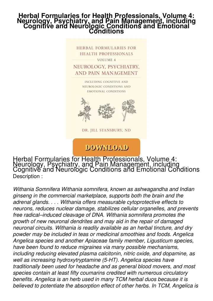 herbal formularies for health professionals