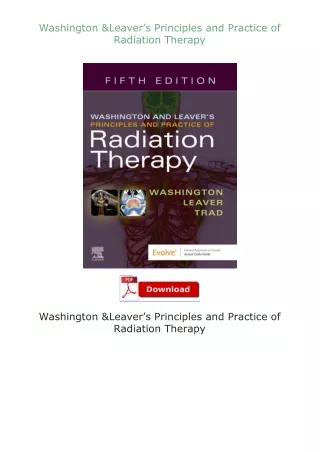 Pdf⚡(read✔online) Washington & Leaver’s Principles and Practice of Radiation Therapy