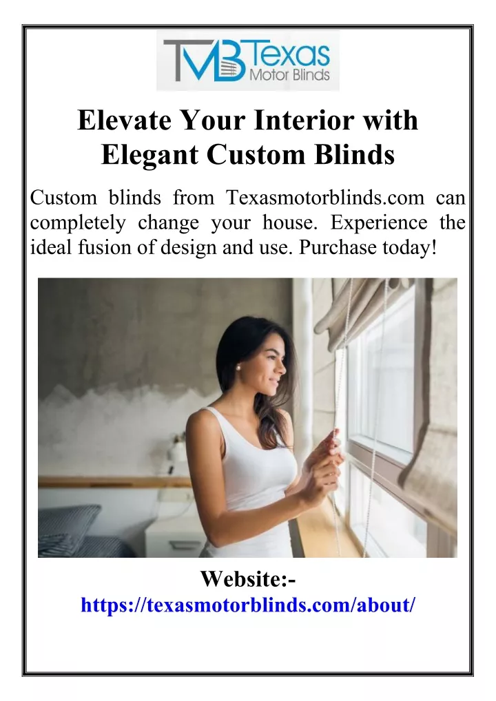 elevate your interior with elegant custom blinds