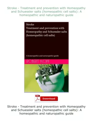 [READ]⚡PDF✔ Stroke - Treatment and prevention with Homeopathy and Schuessler salts (homeopathic cell salts): A