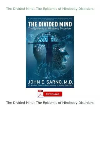 [READ]⚡PDF✔ The Divided Mind: The Epidemic of Mindbody Disorders