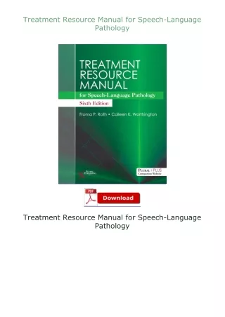 download⚡[EBOOK]❤ Treatment Resource Manual for Speech-Language Pathology