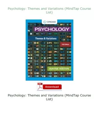 Download⚡ Psychology: Themes and Variations (MindTap Course List)