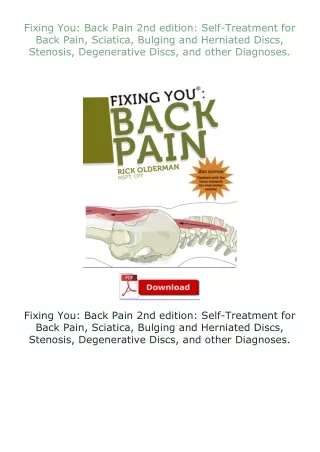 Kindle✔(online❤PDF) Fixing You: Back Pain 2nd edition: Self-Treatment for Back Pain, Sciatica, Bulging and Her