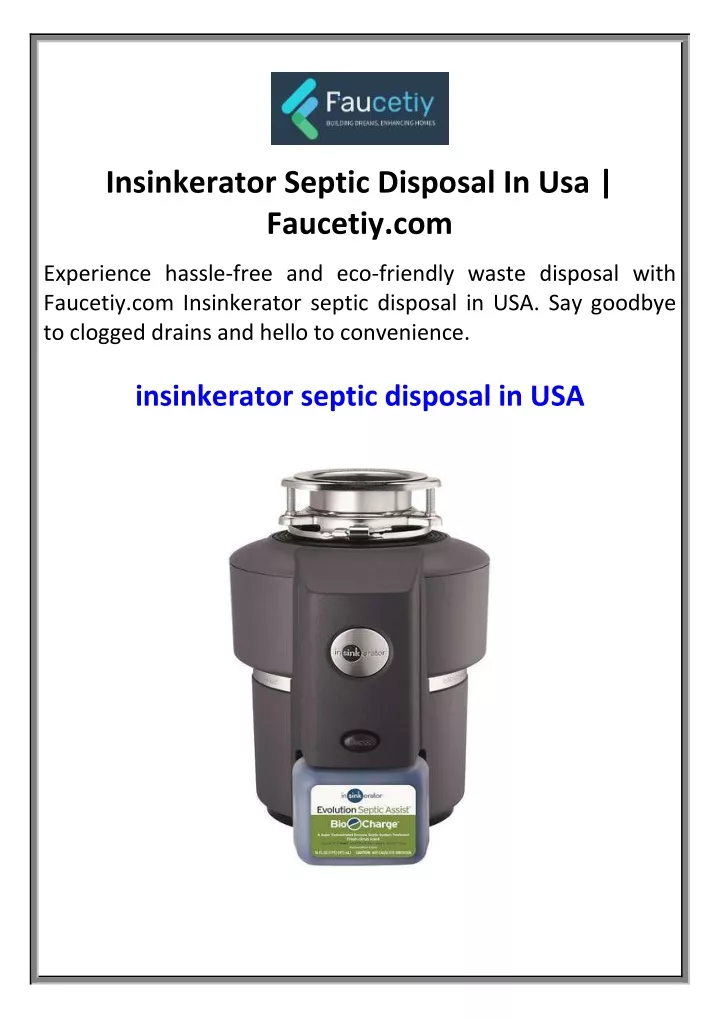 insinkerator septic disposal in usa faucetiy com