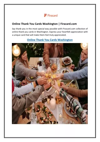 Online Thank You Cards Washington  Firacard