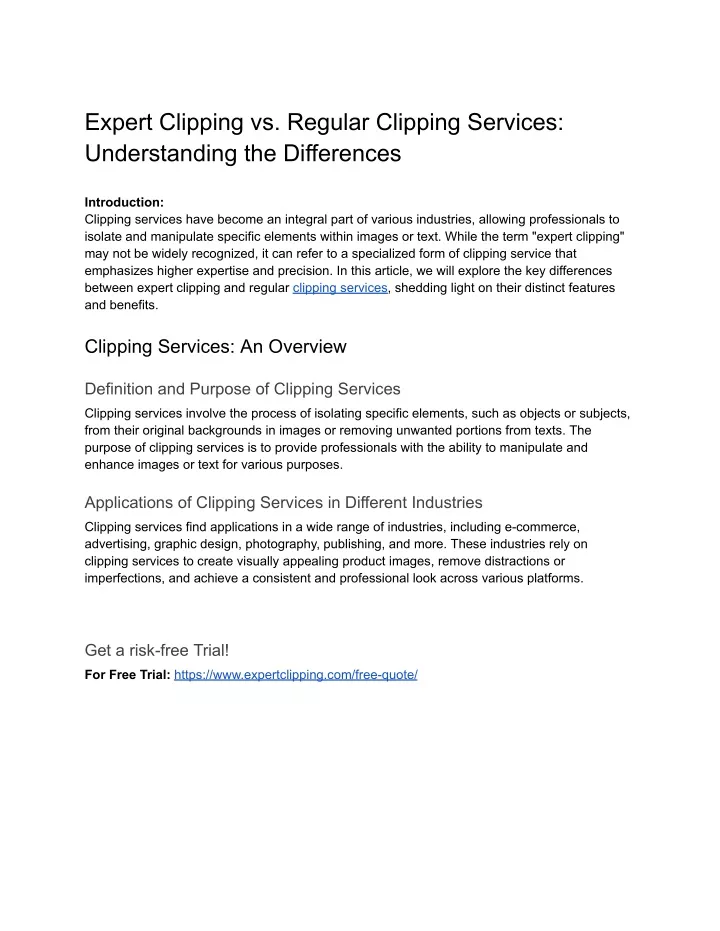 expert clipping vs regular clipping services
