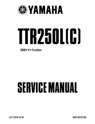 2001 Yamaha TT-R250NNC Service Repair Manual