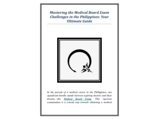 Mastering the Medical Board Exam Challenges in the Philippines: Your Ultimate Gu