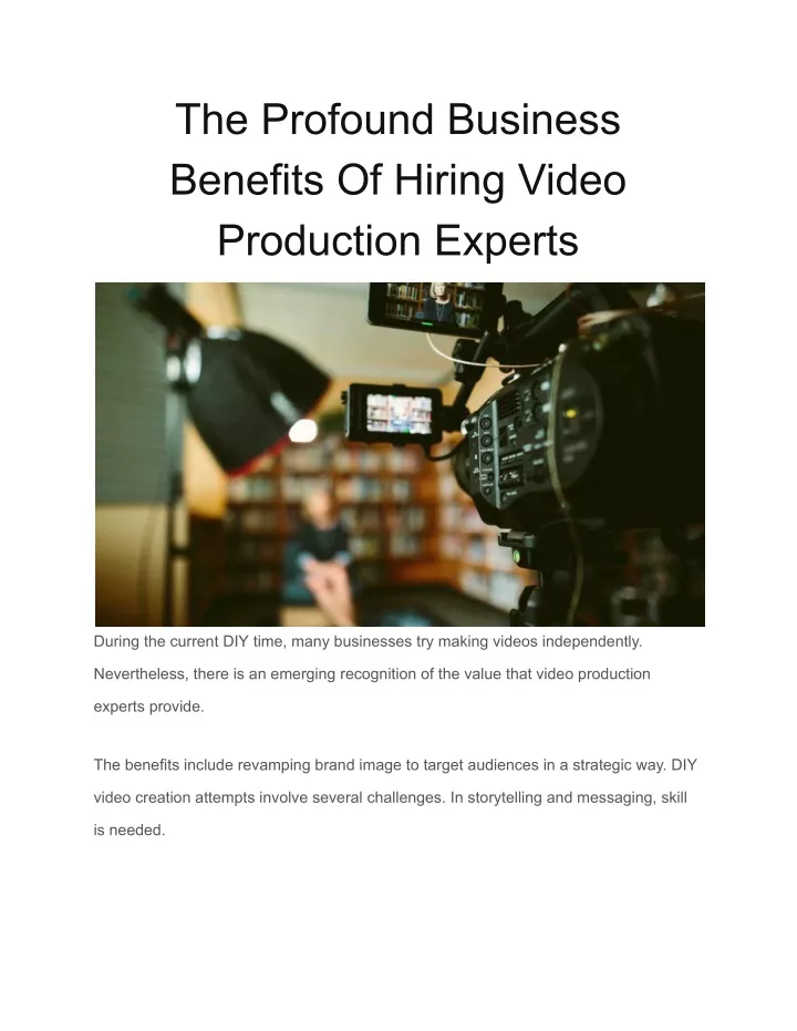 the profound business benefits of hiring video