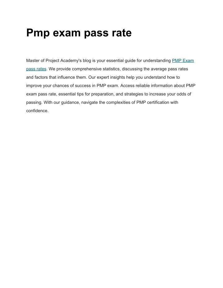 pmp exam pass rate