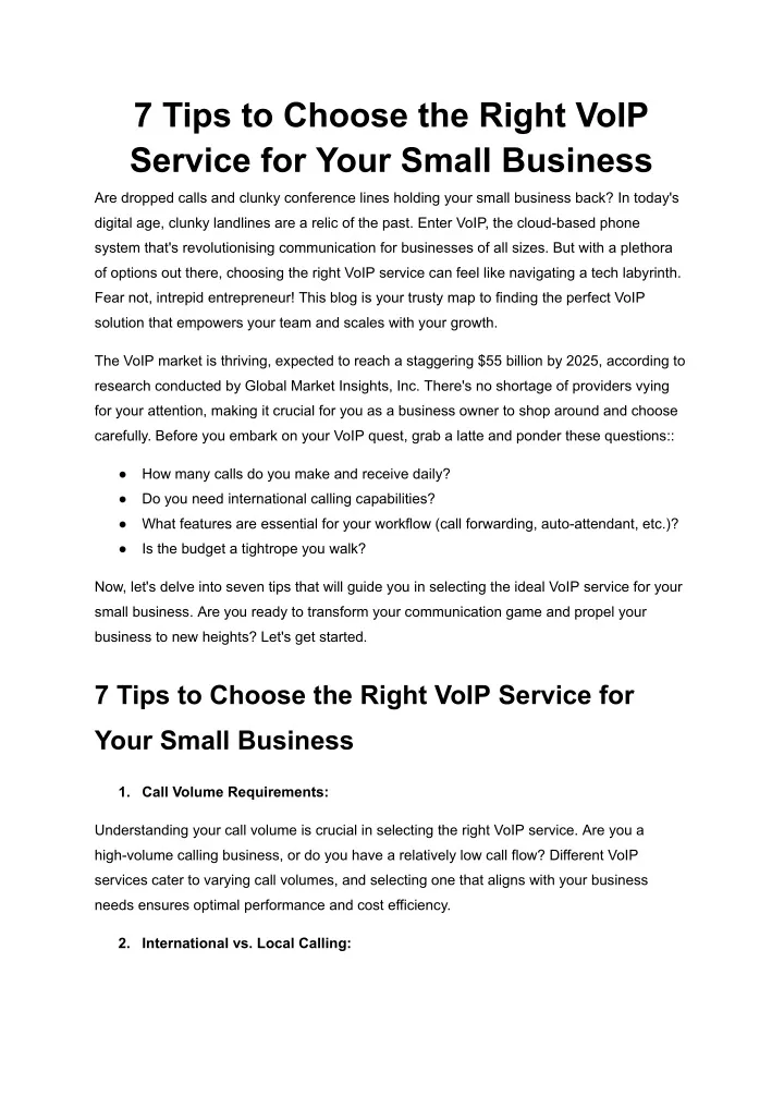 7 tips to choose the right voip service for your